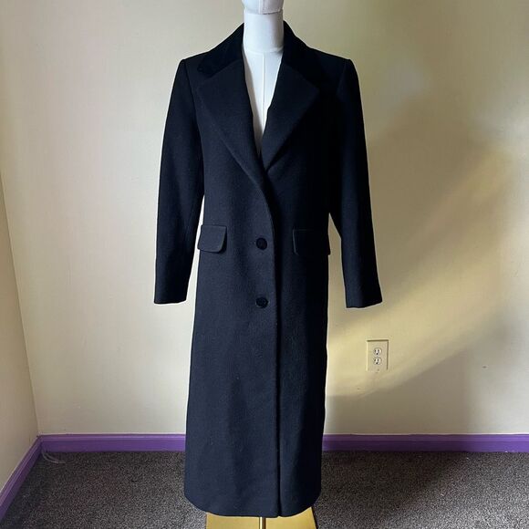 Vintage Forecaster of Boston Wool Coat Size 10 Black Long Overcoat Made in USA - Picture 1 of 10